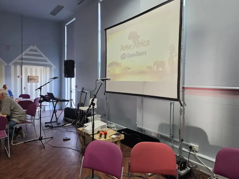 The presentation and music area at the Open Doors evening