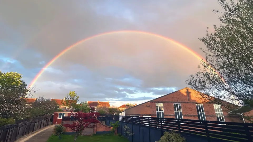A rainbow over the Hughenden Centre