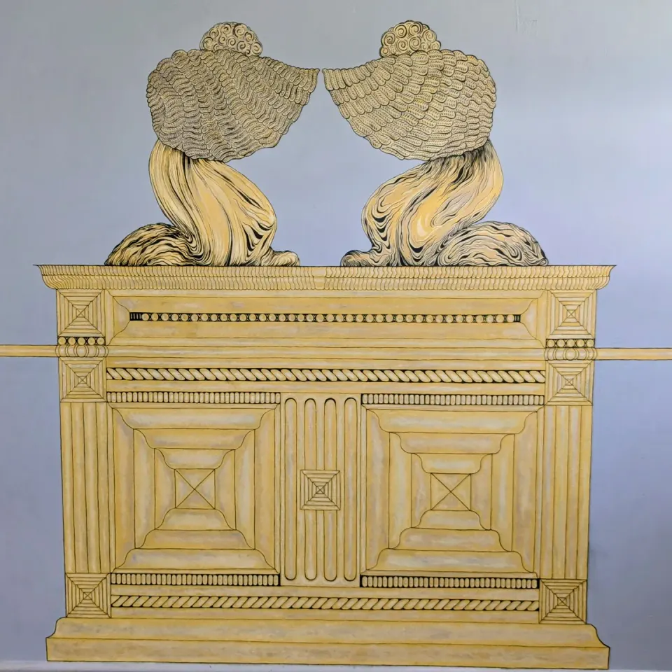 Diana Thomas’s completed Ark of the Covenant mural at the Hughenden Centre.