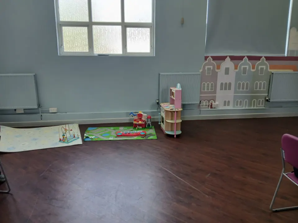 The play corner at Ark Café, photographed in May 2026.