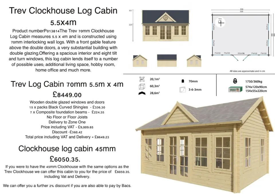 Alternative garden room option with different footprint and construction.