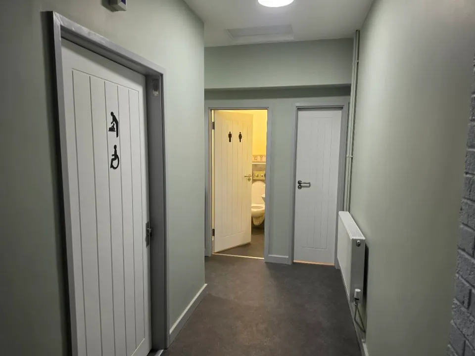 The finished entrance area to the refurbished toilets at the Hughenden Centre.